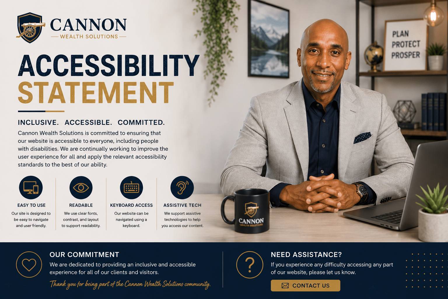 Cannon Wealth Solutions accessibility statement showcase